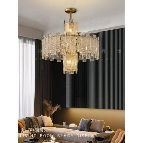 Postmodern light luxury living room chandelier model room creative personality dining room bedroom glass chandelier