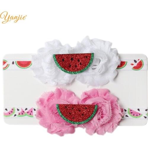 2pcs/Set Photography 2021 Trendy Fruit Horse Horn Mermaid Felties Flower Kids Girl Elastic Headband Floral DIY Hair Accessories