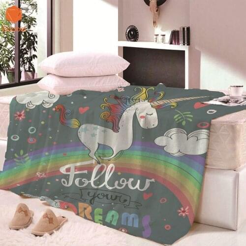 Rectangle Super Soft Thicking Unicorn Rainbow Blanket for Bed BeachTowel For Kids Adults Blanket Throws bedsheet Travel CB68