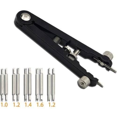 5mm-30mm Adjusted Professional Spring Clamp V Type Watch Bracelet Plier Remover Repair Tool with 8Pc Pin Suitable for 6825 Strap