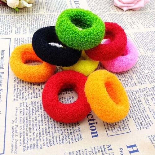12pcs Hair Band Ponytail Holder Solid Candy Color Rubber Band Towel Ring Bun Holder Elastic Hair Band Tie Rope XC0428077