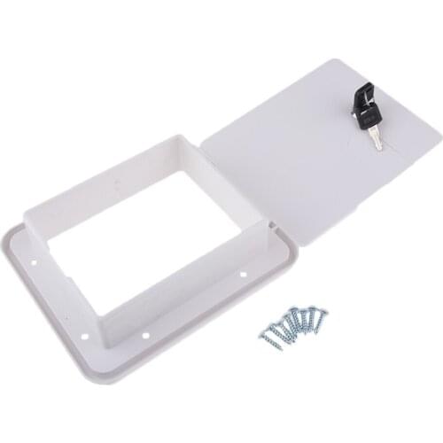 RV White Electric Power Cord Cable Hatch Compartment Lock & Keys