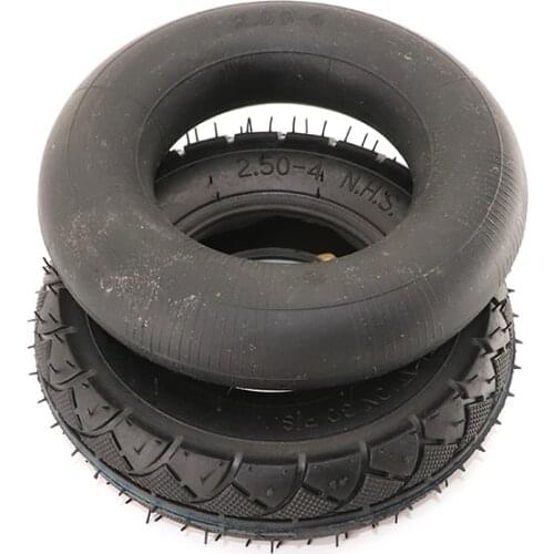 2.50-4 Tire Inner Tube 60/100-4 Tyre Out Tire for Gas & Electric Scooter Bike Metal Valve TR87 Scooter Wheelchair Wheel
