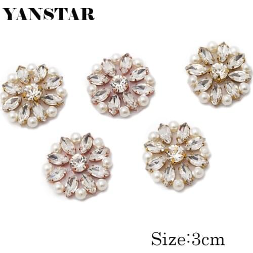 YANSTAR 50pcs Bridal Gown Belt small silver Rhinestone Appliques Trim For Wedding Dress Belts Rose Gold Crystal Accessory YS900