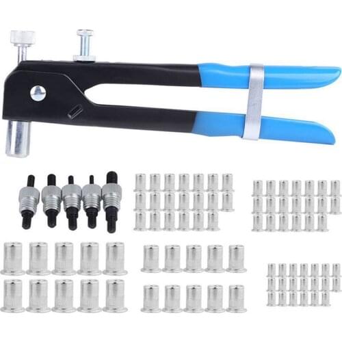 KKMOON 86Pcs Threaded Nut Riveter Nut Gun Insert Tool Riveter Rivnut Nutsert Kit Manual Riveter Rivnut Tool for M3 M4 M5 M6 M8