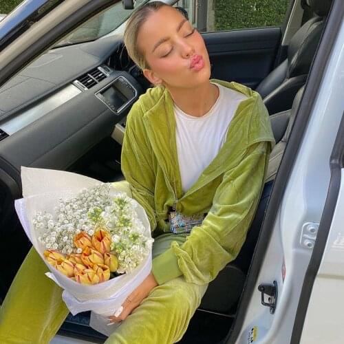 Casual Loose Velvet Hoodies Jacket Zip Up Autumn Winter Long Sleeve Coats Women Fashion Diamonds Print Overcoat Y2K