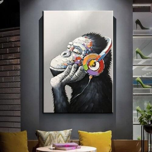 Animal Gorilla Abstract Oil Painting Wall Art Home Decor Picture Modern Hand Painted Oil Painting On Canvas Room Decoration