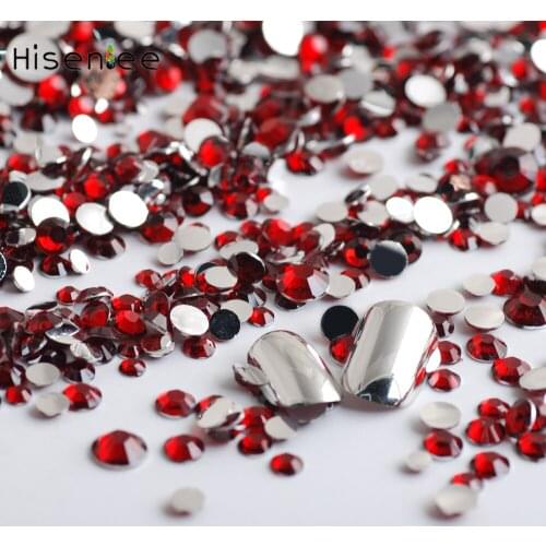 2000PCS/Bag Classic Fashion Mixed Size Rhinestone Red Color Charm Style Design Resin for DIY Gorgeous Nail Art Decoration Tools