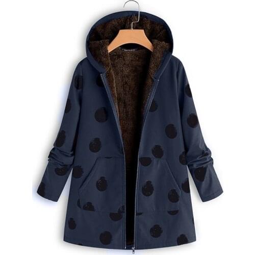 2021 Winter New Coat Fashion Printing Round Plush Loose Warm Plus Size Womens Clothing Manteau Femme Qm