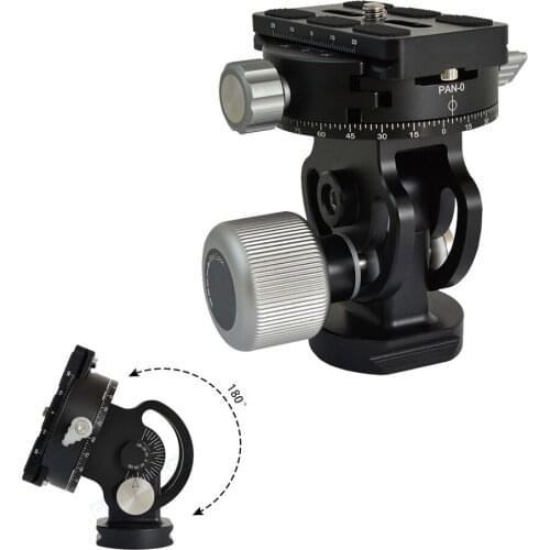 360 Degree 3/8'' & 1/4'' Panoramic Panorama Ballhead Clamp Tripod Head w/ Quick Release Plate for Camera DSLR Tripod Monopod