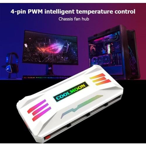 4Pin PWM Cooling Fan 5V 3Pin ARGB RGB Controller Household Computer Safety Parts for COOLMOON PC Case Chassis