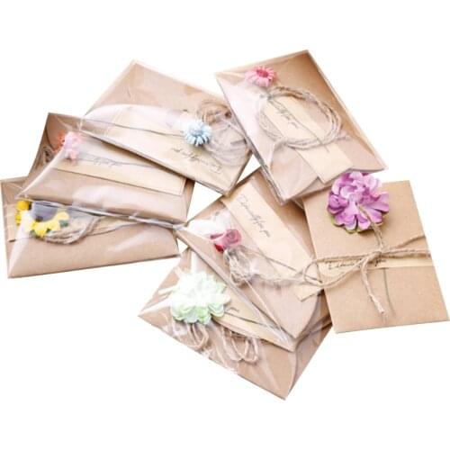 50packs/lot Lovely DIY Dried Flower Especially for you Mini card Handmade Happy Birthday Merry Christmas Card Gifts wholesale