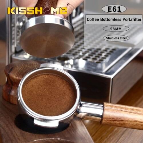 58MM Coffee Bottomless Portafilter Espresso Filter Basket Replacement For Expobar Rocket GEMILAI E61 Barista Machine Accessories