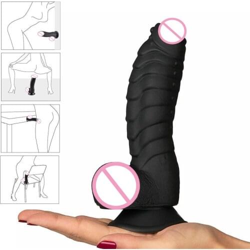 Huge Lifelike Liquid Silicone Big Dildo With Suction Cup And Nubs Soft Anal Plug Men Artificial Penis Sex Toy Female Masturbator