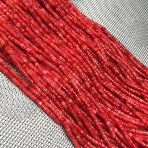 Wholesale Natural Stone Coral Beads Small Column Shape Loose Beads for Jewelry Making DIY Bracelet Necklace Accessories 3x3mm