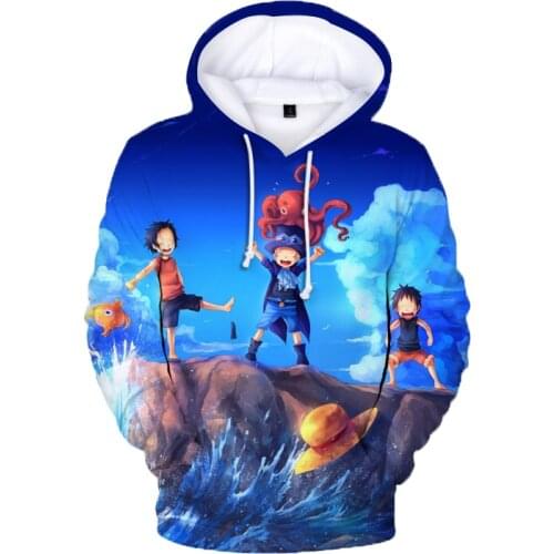 One Piece Anime Hoodies Men 3D Print Pullover Sweatshirt Monkey D Luffy Ace Sabo Shanks Law Battle Tracksuit Casual Clothes Coat