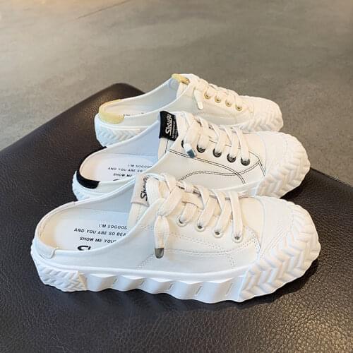 Travelling Slippers Fashion Women Shoes Platform Sneakers Ladies Lace-up Casual Shoes Breathable Walking Shoes White Flat Girl