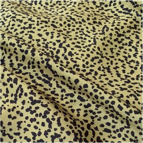 Width 59" Leopard Print Matte Acetate Like Chiffon Fabric By The Half Yard For Dress Cheongsam Shirt Material