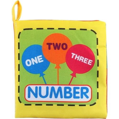 Infant Number Cognition Soft Fabric Book Rustle Sound Paper Newborn Baby Early Education Toys Toddlers Enlightenment Cloth Book