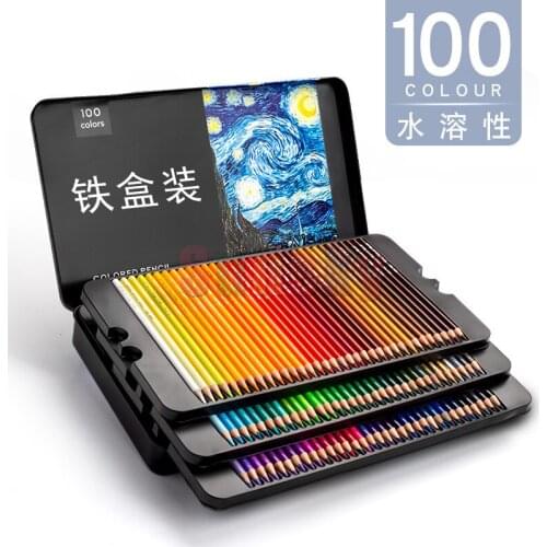 72 100 artist fine art Premier Water Color Pencil Set Water Soluble Drawing Colored Pencil Wood Colour Coloured Pencils Kid Gift