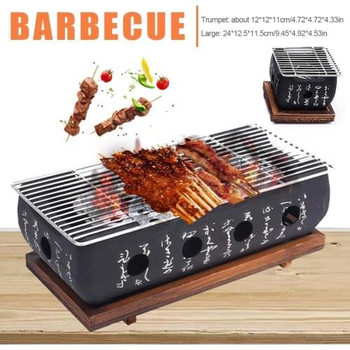 Outdoor Camping Barbecue Grill Alcohol Stove Cookware BBQ Grill Portable Charcoal Smoker Grill For Family Cooking Hiking Picnic