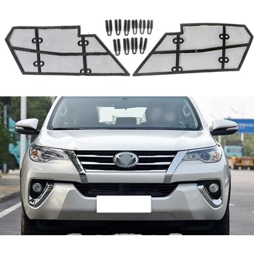 For Toyota Fortuner 2015 2016 2017 Stainless Steel Front Grille Insect Screen Accessories Front Grille Net Cover Insert Net 2pcs