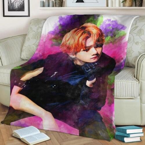 Baekhyun poster popart 3D Print Plush Blanket Throw On Sofa Home Decor Soft Warmth Washable Nap Blanket Dropshipping