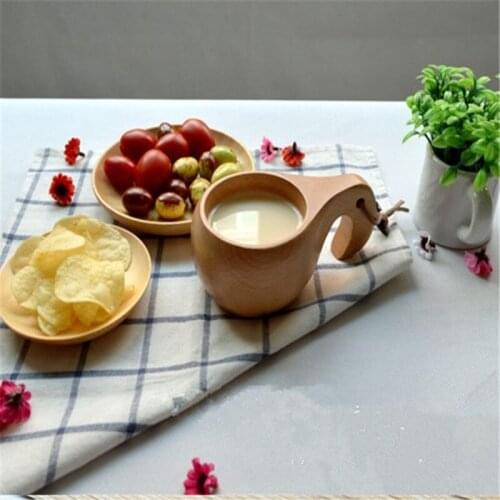 Portable Outdoor Healthy Wood Coffee Tea Cups Tourism Carrying Ancient Creative Wooden Single/Double Holes Wooden Cup