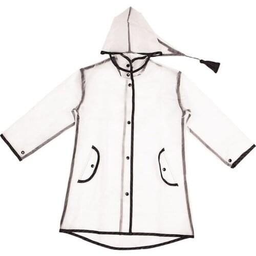 Portable Hooded Kids Raincoat Clear Jacket Rain Coat Durable Lightweight Rain Wear for Girls Boys Children S M L XL XXL