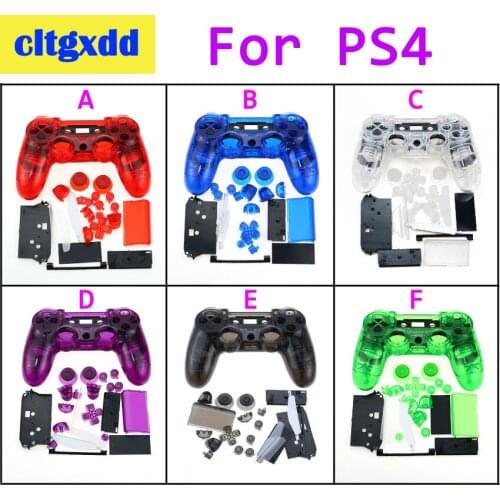 Cltgxdd Transparent Matte Full Housing Gamepad Shell Case Buttons Replacement Parts for Sony for PS4 Controller housing