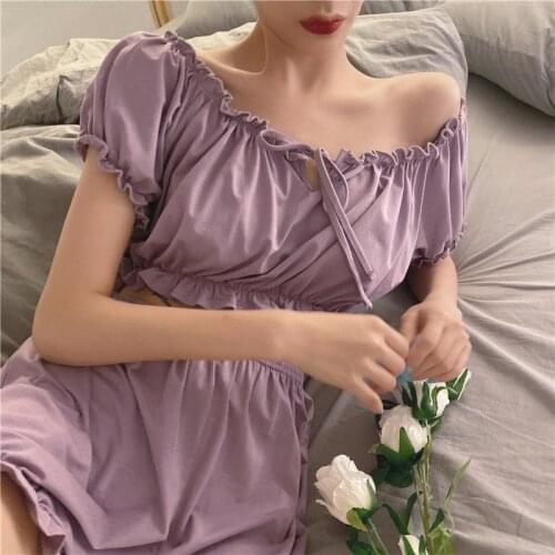 QWEEK Kawaii Room Wear Girls Women Summer 2021 Pajamas Lace Straps Pyjamas Mini Top and Shorts Pijamas 2 Piece Set Nightwear