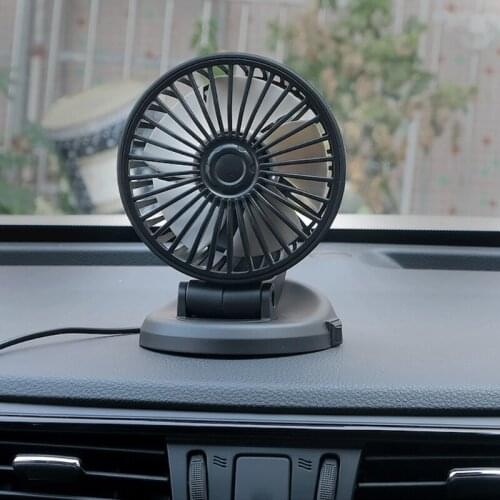 Adjustable Portable Dual Head Car Fan 3 Speeds Strong Wind, Rotatable Cooling Fan for Suv Rv Boat Vehicles Glasses