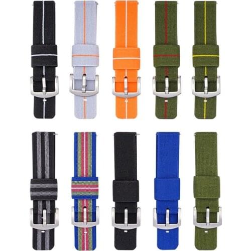 20mm 22mm Nylon Canvas Strap for Samsung Huawei 46MM 42MM Active Gear S3 frontier Smart Sport Watch Bracelet