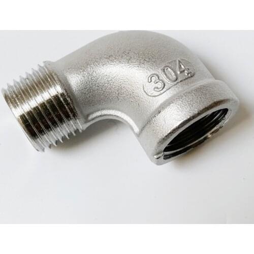 1/8" 1/4" 3/8" 1/2" 3/4" 1" BSP Female To Male Thread 90 Degree Elbow 304 Stainless Steel Pipe Fitting Connector
