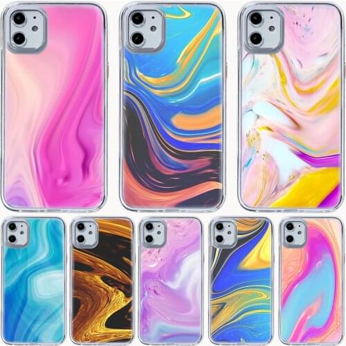 Luxurio Marble Texture Phone Cases For iPhone 12 6 Mini Pro XS Max X XR 11 8 Plus Luxur Soft TPU Airbag Cover 12Pro 11Pro 12Mini