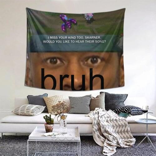 Certified Bruh Moment 2 Tapestry Meme Tapestry Wall Bedspread aesthetic Home Decor For Living Room