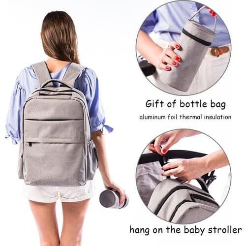 Woman Mummy Bag fashion Maternity Nappy Mother Backpack Mom Baby Diaper Bags Organizer cloth Nursing Backpacks with Bottle Bag