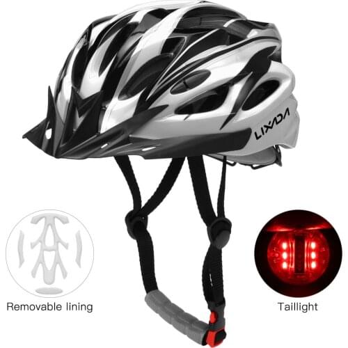 LED Light In-mold Mountain Road Bike Cycling Helmet Outdoor Sport Lixada Lightweight Bicycle Helmet with Visor