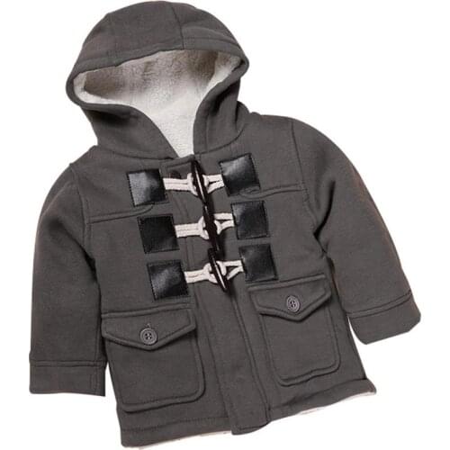 Spring Warm thick Baby Boys Kids Hooded Coat Cotton Zipper Hooded Cotton Jacket Clothes Outerwear Duffle Winter Warm Coat