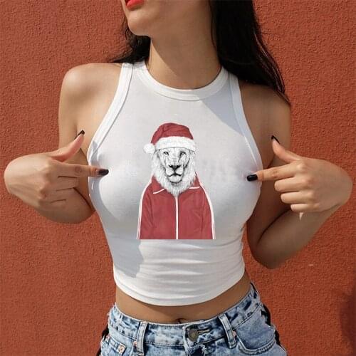 Christmas Lion Iron on Heat Transfer Printing Vinyl Patches Stickers for Clothes DIY Appliques Washable Animal Patches Wholesale