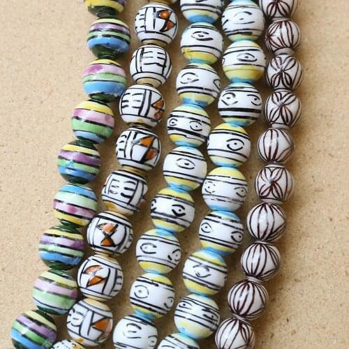 Japanese Ceramic Loose Beads Hand-painted Wind Cute DIY Handmade Beaded Material Jewelry Earrings Bracelet Accessories