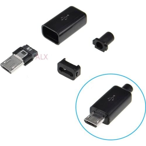 10SETS MICRO USB 2.0 5 PIN MALE PLUG CONNECTOR diy (4 in 1) Welding Type 5PIN 5P MK5P for mobile