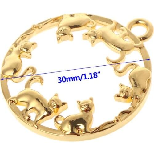 10 Pcs/Set Round Floral Frame Metal DIY Epoxy Resin Crafts UV Resin Exquisite Carved Jewelry Pendant Earrings Hollow Charms Hold