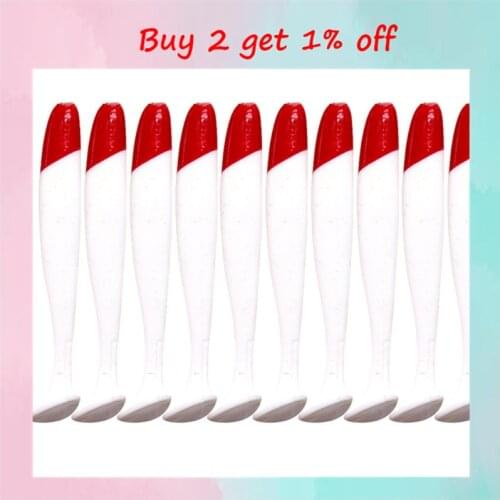 10Pcs/Pack Wobbler Soft Fishing Bait 5.5cm 7cm 9cm Artificial Lures Red Head White Body Jigging Swimbait Fish Tack