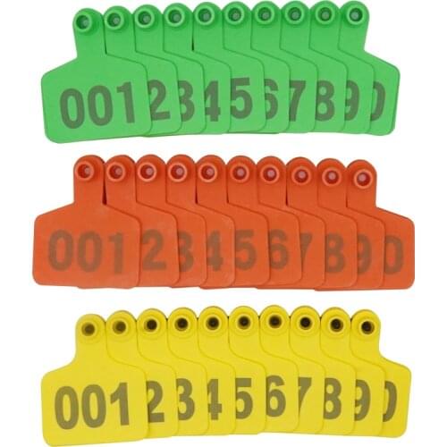 100Pcs Farm Animal Cattle Ear Tags No. 001-500 Digital Identification Card Label Signage Cow Ear Tag Copper Head Earrings