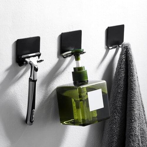 3PC Stainless Steel Razor Holder Men Shaving Razor Straight Stand Shelf Shaving Razor Storage Rack Bathroom Hook Organizer