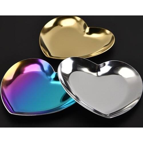 Nordic Home Decoration Accessories Serving Tray Metal Heart-Shaped Ring Necklace Jewelry Storage Organizer