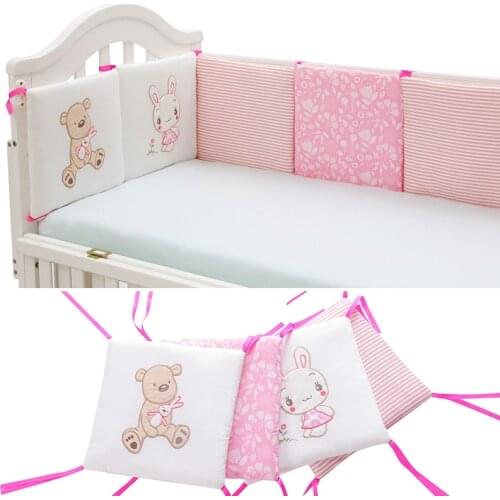 Baby Bed Bumpers In The Crib Newborns Cartoon Crib Thick Soft Cot Protector Baby Bed Cushion Bedding Set Kids Room Decoration