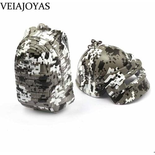 Game Playerunknowns Battlegrounds Key Rings Opene&Closed Forces Camouflage Helmet Armor Model Key Chains PUBG Backpack Keychain