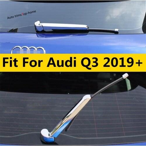 For Audi Q3 2019 2020 2021 Car Trunk Tail Rear Window Windscreen Wiper Frame Cover Trim ABS Chromium Accessories Exterior Kit